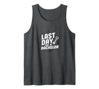Last Day as a Bachelor: Groom's Farewell Celebration Tank Top, Men, Dark Heather Grey, M