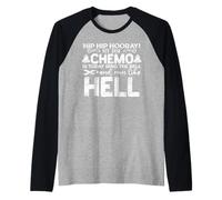 Last Day of Chemo Ring The Bell and Run Like Hell Distressed Raglan Baseball Tee