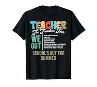 Last Day of School Teacher Freedom Tour Summer Break Funny T-Shirt