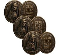 Last Fuck to Give Challenge Coin,Funny Double-Sided Middle Finger Coin with Skull Design, Sarcastic Decision Coin, Gag Gift for Friends, Office Humor Token for Colleagues and Friends (3pcs)