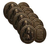 Last Fuck to Give Challenge Coin,Funny Double-Sided Middle Finger Coin with Skull Design, Sarcastic Decision Coin, Gag Gift for Friends, Office Humor Token for Colleagues and Friends (5pcs)