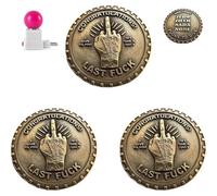 Last Fuck to Give Edc Challenge Coin, Heads and Tails Coin, Funny Lucky Adult Challenge Coins, Couple Dating Decision Token, Hilarious Sarcastic Gift for Burnout & No Fucks Left(3Pcs)