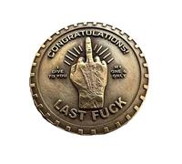 Last Fuck to Give EDC challenge coin - Metal 3D Crafts Coin, Funny Middle Finger Challenge Coin with Sarcastic Quote - Zero Fs Given Metal Token for Humor & Collectors, Double-Sided