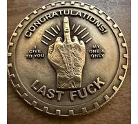 Last Fuck To Give Edc Challenge Coin,Novelty Middle Finger Sarcastic Coin,Double-Sided Funny Adult Humor Gift,Hilarious Collectible Gift For Men Women (3PCS)