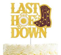 Last Hoe Down Cake Topper - Glitter Last Hoe down Bachelorette Party Decorations Hoe Down Party Décor for Wedding Bachelorette Party Supplies