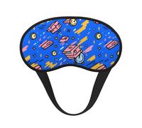 Last Minute Party Printed Sleep Black Edge Eye Mask, with Good Shading Effect, is an Ideal Choice for Travel, Meditation, Etc