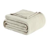 LAST MODA Muslin Blanket 100% Cotton Blanket 66”x90” Lightweight Breathable Summer Blanket. All Season Soft 4-Layer Gauze Throw Blanket for Sofa, Couch and Bed, Oatmeal
