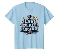 Last Place Legend Fantasy Football Loser Crown Trophy T-Shirt, Kids, Baby Blue, 6 Years