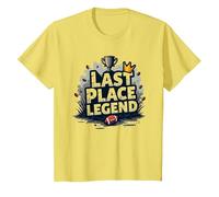 Last Place Legend Fantasy Football Loser Crown Trophy T-Shirt, Kids, Lemon, 2 Years