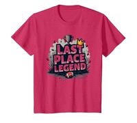 Last Place Legend Fantasy Football Loser Crown Trophy T-Shirt, Kids, Red Heather, 2 Years