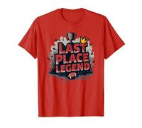 Last Place Legend Fantasy Football Loser Crown Trophy T-Shirt, Men, Red, S