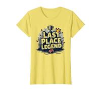 Last Place Legend Fantasy Football Loser Crown Trophy T-Shirt, Women, Lemon, 3XL