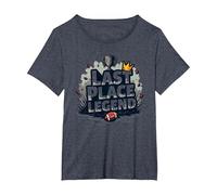 Last Place Legend Fantasy Football Loser Crown Trophy T-Shirt, Women's Plus, Heather Blue, 2X