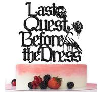 Last Quest Before Dress Cake Topper, Goth Bridal Shower Decorations, Last Knight Out, Gothic Birthday Wedding Bachelorette Party Decorations Black Glitter