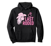 Last Rodeo Bachelorette Party Funny Bride Cowgirl Theme Pink Pullover Hoodie