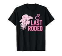 Last Rodeo Bachelorette Party Funny Bride Cowgirl Theme Pink T-Shirt
