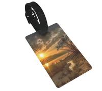 Last Sun Rays Luggage Tag PVC Travel Bag Tag with Strap ID Card Label for Suitcase Backpack Carry On Baggage Identifier