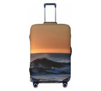 Last Sun Rays of Over The Sea Waves Elastic Luggage Protection Cover Luggage Lid Protector for 18-32 Inch Suitcases