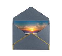 Last Sun Rays Of Over The Sea Waves Greetings Romantic Card With Envelopes, Send To A Close Friend,Phnom Penh Pearl Paper Greeting Card