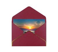 Last Sun Rays Of Over The Sea Waves Greetings Romantic Card With Envelopes, Send To A Close Friend,Phnom Penh Pearl Paper Greeting Card