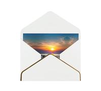 Last Sun Rays Of Over The Sea Waves Greetings Romantic Card With Envelopes, Send To A Close Friend,Phnom Penh Pearl Paper Greeting Card