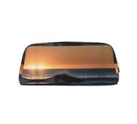 Last Sun Rays of Over The Sea Waves Pencil Bag Box Organizer Pencil Pouch Aesthetic Supply Multifunctional Pen Case