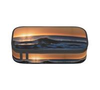 Last Sun Rays of Over The Sea Waves Pencil Case Pen Case Multifunctional Storage Bag Office Big Capacity Pencil Pen Case
