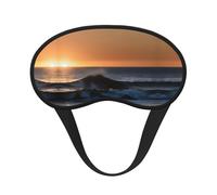 Last Sun Rays of Over The Sea Waves Print Blackout Sleep Mask - Side Sleeper Eye Cover, Soft Comfort, Perfect for Travel, Meditation