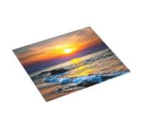 Last Sun Rays of Over The Sea Waves Print Kitchen Counter Absorbent Dish Drying Mat Foldable Reusable Coffee Sink Rack Pad