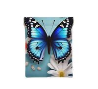 Last Sun Rays Of Over The Sea Waves Print Leather Coin Purse, Small Change Pouch Wallet,Squeeze Coin Purse Pouch For Men Women, Butterfly And Flowers, One Size, Fashion