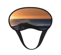 Last Sun Rays of Over The Sea Waves Print Sleep Mask for Side Sleepers Cup-Shaped Blackout Eye Mask Shades Cover for Men and Women