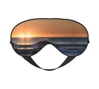 Last Sun Rays of Over The Sea Waves Print Soft Eye Mask â€“ Comfortable Sleep, Blocks Light, Full Eye Coverage, Ideal for Travel, Meditation