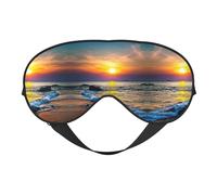 Last Sun Rays of Over The Sea Waves Sleep Eye Mask Comfortable Eyes Hade for Sleeping,Light Blocking Sleep Mask with Adjustable Strap