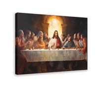 Last Supper Inspired Wall Art Poster, Religious Painting Canvas Print, Religious Wall Art, Jesus Christ Painting, Framed And Ready to Hang Frame-style 20x30inch(50x75cm)