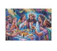 Last Supper Jesus Religious Faith Spiritual 300 Piece Jigsaw Puzzle for Adults Fun Challenging And Relaxing for Friends Or Family 300 PCS（40x28cm）