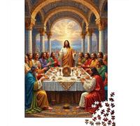 Last Supper Painting Adult Jigsaws for Decompression: Jesus at Last Supper Educational Game Challenge Wall Decoration 52x38cm/1000pcs