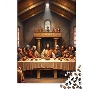 Last Supper Painting Jigsaw Puzzles 1000Pc Recycled Paper Religious DecorPuzzle for Adults Jigsaw Puzzle Impossible Hard Difficult Family Game Fun Present & Activity 52x38cm/1000pcs