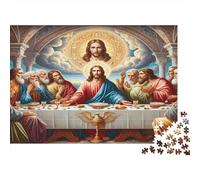 Last Supper Religious Art 1000 Piece Extra-thick Cardboard Jigsaw Puzzle Family Lovers Brain Training Wall Decoration Value Pack 52x38cm/1000pcs