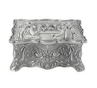 Last Supper Rosary Necklace Eucharistic Box, Vintage Jewelry Box Catholic Christian Roman Rosary Case Velvet Zinc Alloy Decorative Treasure Trinket Chest for Rings (Large Size)