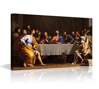 Last Supper Wall Art Decor Jesus Christ Religious Modern Artwork Modern Home Decor Canvas Print for Home Living Room Dining Room Posters Prints Stretched and Framed Ready to Hang - 36" W x 24" H