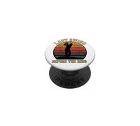 Last Swing Before the Ring Golf Sunset Man Silhouette Fun PopSockets Adhesive PopGrip