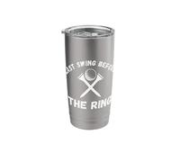 Last Swing Before The Ring Golfing Bachelor Party Golf Ball Stainless Steel Insulated Tumbler