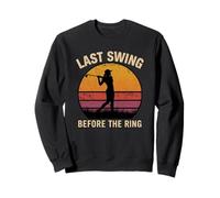 Last Swing Before the Ring Women Golf Sunset Silhouette Sweatshirt