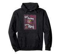 Last Swing Before the Ring Women Tennis Bow Pink Stripes Pullover Hoodie