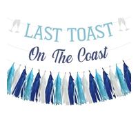 Last Toast on the Coast Bachelorette Banner Beach Bridal Shower Paper Tassels Banner Coastal Cowgirl Party Decoration for Women Bachelorette Party Bridal Shower Hen Engagement Party Supplies