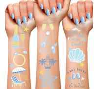 Last Toast On The Coast Bachelorette Temporary Tattoo Stickers, Blue Last Toast On The Coast Bachelorette Party Decorations Nautical Coastal Bachelorette Party Supplies for Bridal Shower