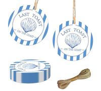 Last Toast on The Coast Thank You Tags Coastal Bachelorette Party Decorations Coastal Bachelorette Party Gift Tags Seashells Tags Labels for Retro Summer Beach Wedding Engagement Party Supplies