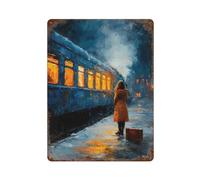 Last Train - A Pause Before The Goodbye Tin Signs Decor Retro Metal Wall Plaque for Inside Metal Signs Farmhouse Indoor Outdoor Poster 15.7"x11.8"