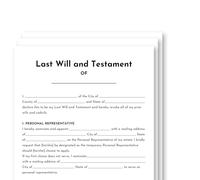 Last Will and Testament Kit 2025, Simple Will Forms - Blank Legal Last Will Testament Forms, Do It Yourself Legal Will Kit - End of Life Planning Kit - 3 Blank Shapes, Guide & Envelopes