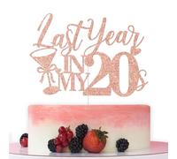 Last Year In My 20s Cake Topper, Happy 29th Birthday Cake Decorations, Not 30 Yet, Cheers to 29 Years, 29th Birthday Party Decorations, Rose Gold Glitter
